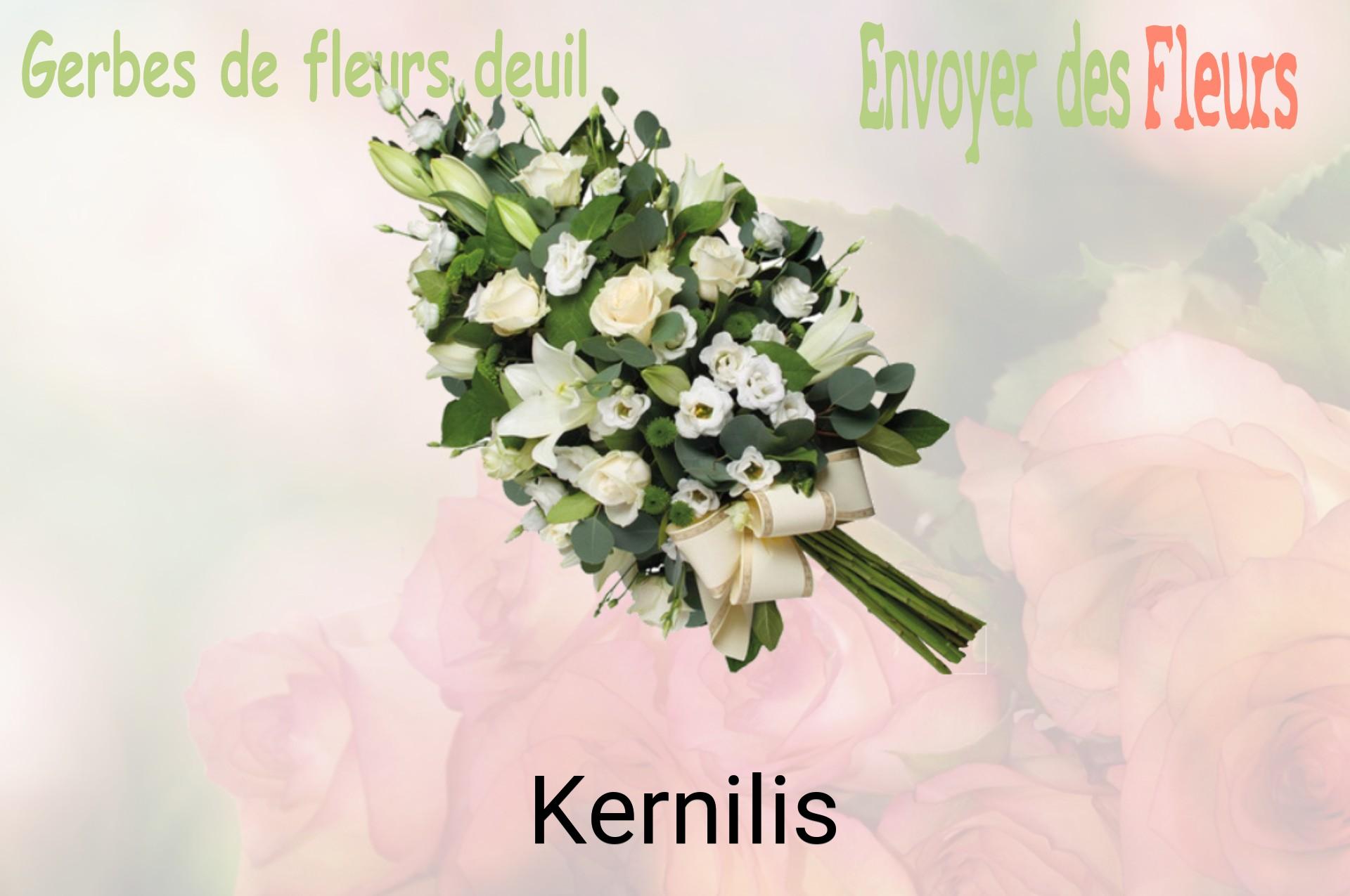 Gerbe de fleurs de deuil livrée à Kernilis